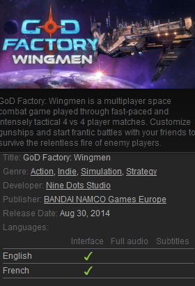 GoD Factory: Wingmen Steam